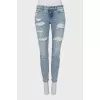 Low rise ripped jeans