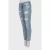 Low rise ripped jeans