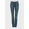 Low rise distressed jeans