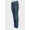 Low rise distressed jeans