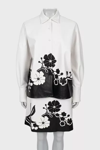 Black and white suit with embroidery
