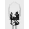 Black and white suit with embroidery
