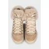 Leather boots with fur upper