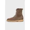 Men's boots with fur upper
