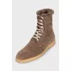 Men's boots with fur upper
