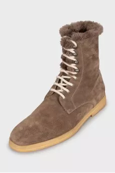 Men's boots with fur upper