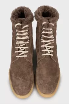 Men's boots with fur upper