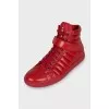 Men's high-top leather sneakers