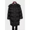 Down jacket with knitted collar