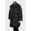 Down jacket with knitted collar