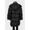 Down jacket with knitted collar