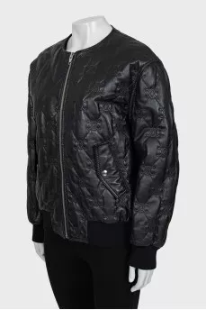 Leather jacket with tag