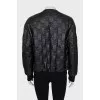 Leather jacket with tag