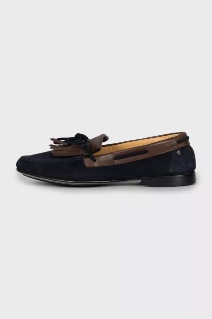Men's loafers made of suede and leather