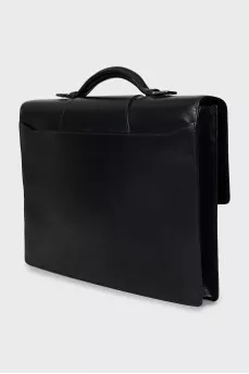 Leather briefcase with silver fittings
