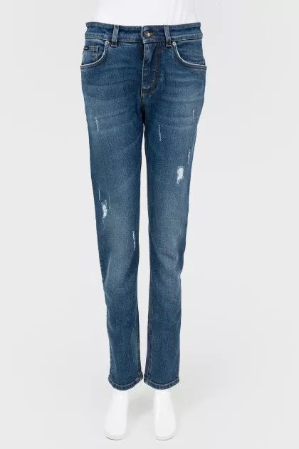 Blue jeans with scuffs