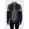 Knitted cardigan with zipper