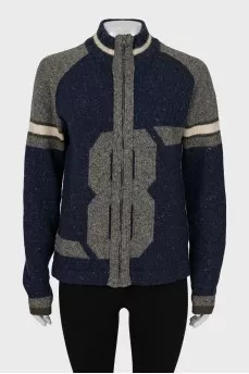 Knitted cardigan with zipper