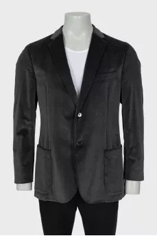 Men's grey velour jacket