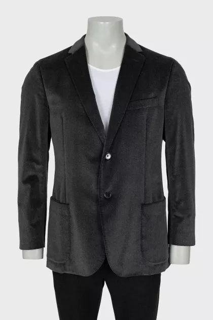Men's grey velour jacket