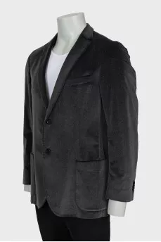 Men's grey velour jacket