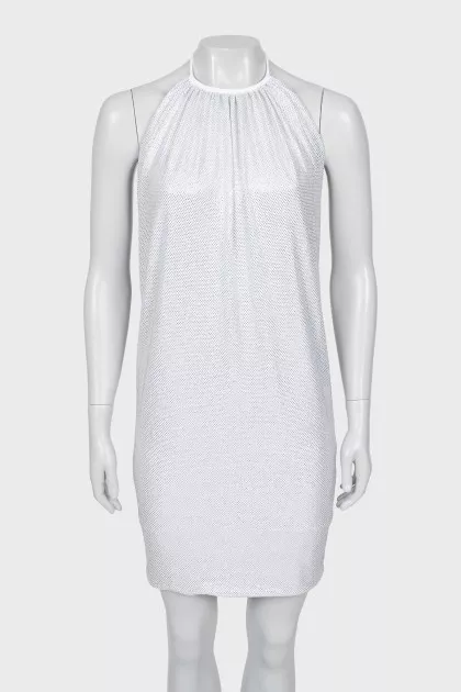 Dress with open back decorated with rhinestones