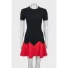 Fitted dress with accent hem