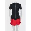 Fitted dress with accent hem
