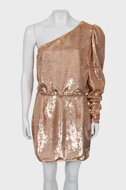 Dress with gold sequins with tag