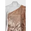 Dress with gold sequins with tag