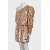 Dress with gold sequins with tag