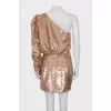 Dress with gold sequins with tag