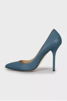 Blue leather shoes