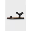 Black leather sandals