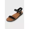 Black leather sandals