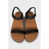Black leather sandals