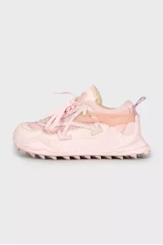 Pink sneakers with a massive sole