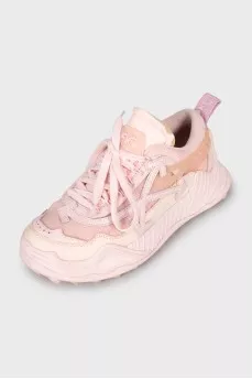 Pink sneakers with a massive sole