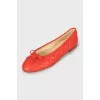 Quilted leather ballet flats