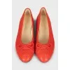 Quilted leather ballet flats