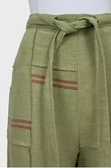 Linen shorts with ties