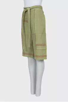 Linen shorts with ties