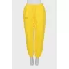 Yellow tapered sports pants
