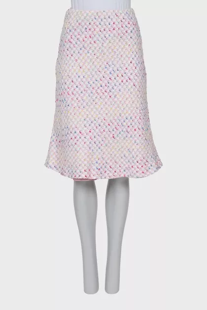 Tweed skirt in a combination color