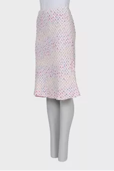 Tweed skirt in a combination color