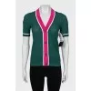 Short sleeve cardigan with tag