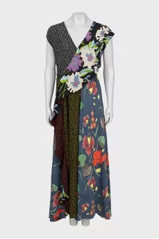 Silk Print Maxi Dress