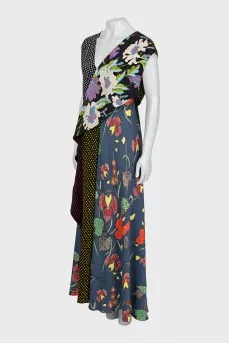 Silk Print Maxi Dress