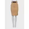 Straight skirt with belt