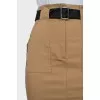 Straight skirt with belt